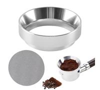 Sqxaldm Anello dosatore per caffè, 51 mm, in acciaio inox e puck, accessorio barista, anello dosatore magnetico con anello di estrazione, accessorio per filtro portafiltro da 51 mm