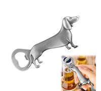 Sqxaldm Apribottiglie a bassotto, regalo di compleanno, divertente, carino, cane viennese, per uomini, donne, papà, regalo per la festa del papà (argento)