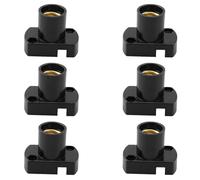 SQXBK 6 prese E12 da parete strette, 110-220 V, 2 A, in plastica, con staffa di montaggio a vite, per garage, prese, cantine, ripostigli, colore nero