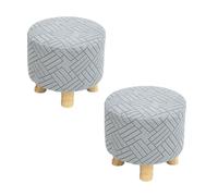 SQYDFDC Coperchio rotondo e coperchio quadrato, protezione di sgabelli, tessuto di velluto jacquard, 6 colori (2pc) Dark gray Square bench cover2pcs