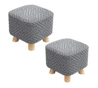 SQYDFDC Coperchio rotondo e coperchio quadrato, protezione di sgabelli, tessuto di velluto jacquard, 6 colori (2pc) Light gray Square bench cover2pcs
