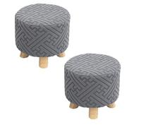 SQYDFDC Copertina quadrata e rotonda, Jacquard Velvet, (matcha, beige, blu cielo, grigio scuro, viola chiaro, grigio chiaro, 2 pcs) Matcha color Square bench cover2pcs