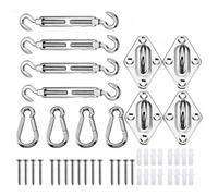 SQYDFDC Kit Hardware Vela Parasole 44 Pezzi in Acciaio Inox Argento 44 Pieces Set