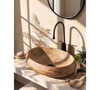 SQYHYTS Lavabo da Bagno Artistico in Ceramica A Forma di Barca con Rubinetto 6 Modelli di Lavabo da Appoggio Lavatoio A Vasca Singola in Stile Vintage Lavabi da Bagno Rustici,E,60×40×15cm
