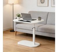 SQYHYTS Tavolino da Salotto Scrivania Regolabile in Altezza per Computer Portatile con Binario Modello Mobile a Forma di C Poltrona Divano Tavolino da Comodino con Vassoio TV,Bianca,45cm