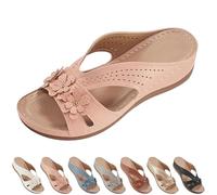 SQYZRZ 2025 New Summer Sandals for Women Slip On Dressy Summer Comfortable Slides Sandals Lightweight Memory Foam Platform Shoes (Pink,36)