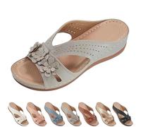 SQYZRZ 2025 New Summer Sandals for Women Slip On Dressy Summer Comfortable Slides Sandals Lightweight Memory Foam Platform Shoes (Gray,38)