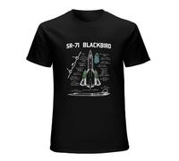 Sr-71 Blackbird Specs Harajuku Streetwear Unisex 100% Cotton Short-Sleeve T-Shirts Black M