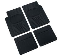 Set 4 pezzi tappetini tappeti universali auto in gomma colore nero 71x49