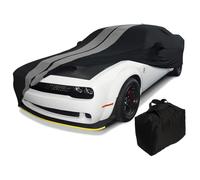 SR1 Performance Ultraguard - Copriauto elasticizzato in raso compatibile con Dodge Challenger 2008-2019 (nero/grigio)
