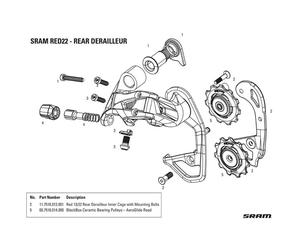 Sram Piastra Gabbia Interna Red/red22