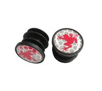 Sram Road - Tappi per Manubrio con Logo a Rana salterina, Confezione da 2 Pezzi, Colore: Nero e Rosso