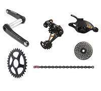 SRAM XX1 Eagle - Set di 6 guaine con guarnitura RaceFace, 175 mm, colore: Nero/Oro