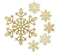 Sratte Grandi fiocchi di neve glitterati, 30,5 cm, giganti, in plastica, decorazione natalizia da appendere, per interni ed esterni (colore: oro, confezione da 12)