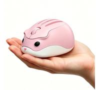 SRAYG Mouse wireless a forma di criceto, 1200 DPI, silenzioso, portatile, USB, design senza fili, per PC, laptop, computer, notebook, MacBook, per bambini e ragazze (rosa)