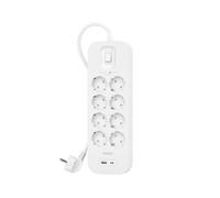 Belkin Multipresa montabile a parete con 8 prese CA protette, cavo di alimentazione da 2 m, LED di stato, porte USB-C e USB-A, ricarica rapida USB-C PD, ciabatta elettrica con protezione fino a 900 J