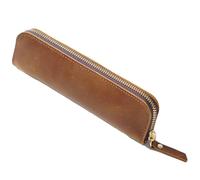 Srcasy Astuccio Pelle Astuccio in Pelle, Astuccio Portapenne Astuccio, Porta Penna con Cerniera Borsa, Portapenne Pelle Marrone, Astuccio in Vera Pelle, Adatto a Studenti, Insegnanti, Uomini d'Affari