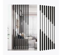 SRDCAIM Confezione da 8 divisori da Parete per pareti divisorie dal Pavimento al soffitto, divisori per Ambienti, con Un'Altezza di 50-220 cm per casa, Camera da Letto(Black,H85cm/33.5in)