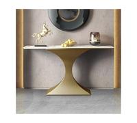 SRDCAIM Consolle moderna per ingresso, tavolino d'appoggio contemporaneo per divano/corridoio con ripiani portaoggetti, ideale per appartamento, soggiorno, camera da letto(Gold,130cm/51.2in)