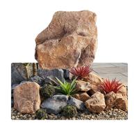 SRDCAIM Copertura Decorativa Effetto Roccia, Finta Pietra per Esterni | Ideale per nascondere teste di pozzi e tubature; adatta a giardini, prati, laghetti e spazi verdi(Yellow,36x32x24cm)