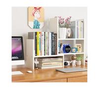 SRDCAIM Libreria da scrivania regolabile in legno, Scrivania salvaspazio Scaffale libreria scaffale espandibile per forniture da ufficio organizer da scrivania(White,20CM/7.9in)