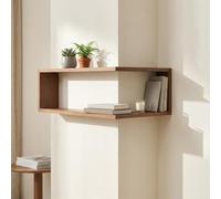 SRDCAIM Mensola angolare esterna, mensole sospese intelligenti da 40/60 cm per statuette e oggetti da collezione, scaffale espositivo a parete per camera da letto, soggiorno(Brown,L60cm)