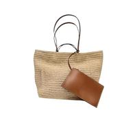SRDRK Borsa da donna casual in paglia con lettere di design borse da donna di grande capacità fatte a mano in tessuto estivo borsa da spiaggia per pendolari borse per la, Bianco crema, Taglia unica
