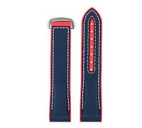 SRDRK Canda di guardia in nylon in silicone per Omega Seamaster 300 Speedmaster 8900 Pianeta Oceano 20mm 21mm 22mm Strumenti di cinghia di orologi(Blue red-A bucke,22mm)