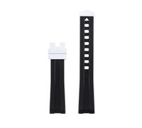 SRDRK Cinturino per orologio morbido a doppio colore, cinturino in gomma siliconica liquida da 20 mm per cinturino Omega per Seamaster 300, bracciale con estremità curva, nero bianco, 20mm