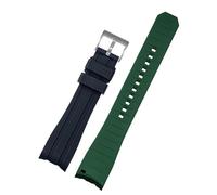 SRDRK Doppio colore per Rolex Citizen SEIKO SILICO CINGHE UOMINI Accessori per orologi ad arco Bracciale orologio cinghia di orologio da orologio da 20 mm 22mm(Black Green silver,20mm)
