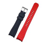 SRDRK Doppio colore per Rolex Citizen SEIKO SILICO CINGHE UOMINI Accessori per orologi ad arco Bracciale orologio cinghia di orologio da orologio da 20 mm 22mm(Black red silver,20mm)