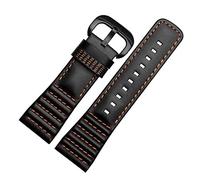SRDRK Passanti per cinturino da polso in vera pelle da 28 mm con cuciture per cinturino orologio da uomo Sevenfriday P3B/01 S2/01(Black orange,28mm Silver button)