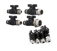 SRDRK Valvola a sfera pneumatica serie BC, 1/8 "1/4" 3/8" 1/2" PT/BSP filettatura maschio a 4 mm 6 mm 8 mm OD Push to Connect (BC6-03)