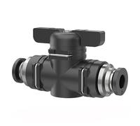 SRDRK Valvola manuale pneumatica nera serie BUC & Bug, raccordi a pressione da 4 mm-12 mm, interruttore di spegnimento manuale del flusso d'aria e accoppiatore a connessione rapida per linea d'aria