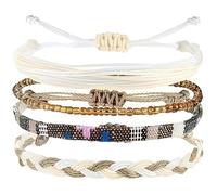 SREFGAS Bracciale da surf per donna e uomo e donna, braccialetto dell'amicizia estivo da spiaggia, 18 cm, cavigliera boho gioielli da spiaggia 1 set, 18 CM, corda, Senza Gemstone