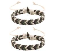 SREFGAS Bracciale per uomo e donna, 18 - 34 cm, regolabile, braccialetto dell'amicizia, da donna, amico, bracelet da uomo, 1 paio, 18-34 cm, Cotone, Senza Gemstone