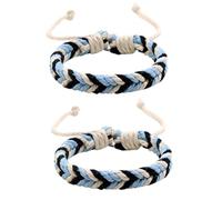 SREFGAS Bracciale per uomo e donna, 18 - 34 cm, regolabile, braccialetto dell'amicizia, da donna, amico, bracelet da uomo, 1 paio, 18-34 cm, Cotone, Senza Gemstone