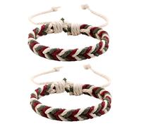 SREFGAS Bracciale per uomo e donna, 18 - 34 cm, regolabile, braccialetto dell'amicizia, da donna, amico, bracelet da uomo, 1 paio, 18-34 cm, Cotone, Senza Gemstone