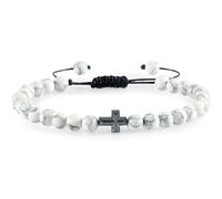 SREFGAS Braccialetto con croce di perline per donne e uomini, 2 g, regolabile, con perline incrociate, braccialetti religiosi con Gesù, gioielli cristiani cattolici, 1 pezzo