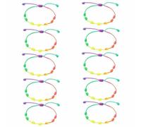 SREFGAS Set di braccialetti portafortuna per uomo e donna, regolabili, 16 - 30 cm, in tessuto, con cordino, 10 pezzi, 16-30 cm, corda, Senza Gemstone