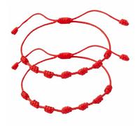 SREFGAS Set di braccialetti portafortuna per uomo e donna, regolabili, 16 - 30 cm, in tessuto, con cordoncino, 1 paio, 16-30 cm, corda, Senza Gemstone