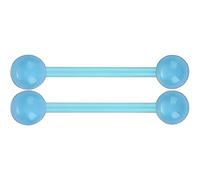 SREFGAS Set di piercing a bilanciere che si illumina al buio, per uomo e donna, 14 G, in acrilico, Bioflex, piercing per capezzolo, barra, piercing per capezzolo, set di gioielli per elice, sfera, 2