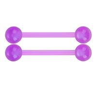 SREFGAS Set di piercing a bilanciere che si illumina al buio, per uomo e donna, 14 G, in acrilico, Bioflex, piercing per capezzolo, barra, piercing per capezzolo, set di gioielli per elice, sfera, 2