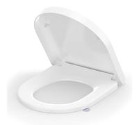 SREWOHS PRO Copriwater a Chiusura Rallentata, Tavoletta WC, Coperchio Water, Asse WC, Sedile WC Forma D, Copri Water WC Soft Close, Tavoletta WC con Sgancio Rapido a un Pulsante, Bianco
