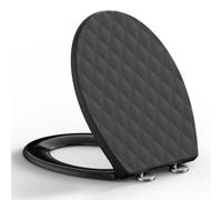 SREWOHS PRO Sedile Toilette Forma O in PP, Resistente agli UV, Rimozione Rapida Quick Release, Soft Close Doppia, Effetto Pelle 3D, Montaggio Facile Top Mount con Dima + Video