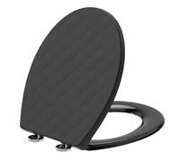 SREWOHS PRO Sedile WC con chiusura ammortizzata, universale, forma a O, con sgancio rapido, cerniere regolabili, antiscivolo, bianco
