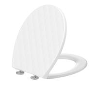 SREWOHS PRO Sedile WC Forma O in PP con Maniglia di Sollevamento Integrata e Quick Release, Chiusura Soft Close Doppia, Design 3D Effetto Pelle, Anti-UV Inalterabile, Fissaggio Top Mount, Dima + Video