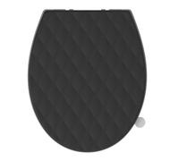 SREWOHS PRO Sedile WC Forma O in PP con Maniglia di Sollevamento Integrata e Quick Release, Chiusura Soft Close Doppia, Design 3D Effetto Pelle, Anti-UV Inalterabile, Fissaggio Top Mount, Dima + Video