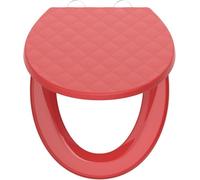 SREWOHS PRO Sedile WC universale, nero, a forma di O con chiusura ammortizzata, con sgancio rapido, cerniere regolabili, design antiscivolo, rosso