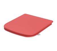 SREWOHS PRO Tavoletta WC Quadrata Corta in Urea, Sedile Ammortizzato Rosso
